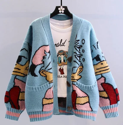 Couple's Retro Rocket Pattern Sweater