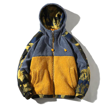 Men's Fleece Jacket with Hood and Stylish Design