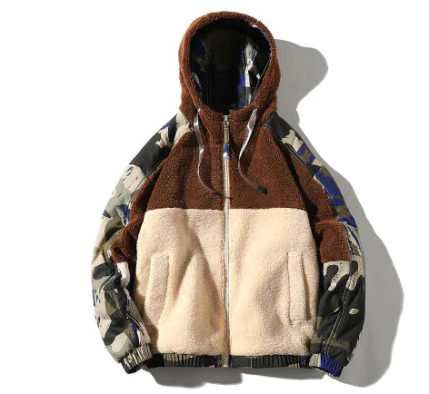 Men's Fleece Jacket with Hood and Stylish Design