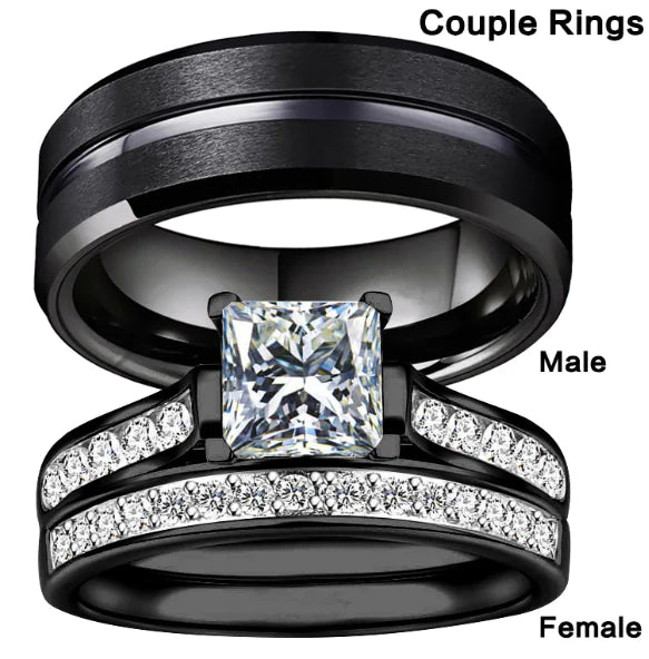 Crystal Diamond Ring Couples Bracelet