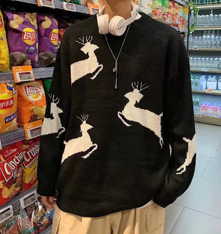 New Jacquard Christmas Loose Knit Sweater