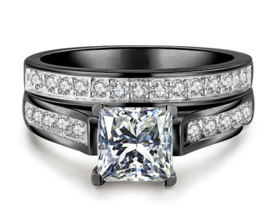 Crystal Diamond Ring Couples Bracelet